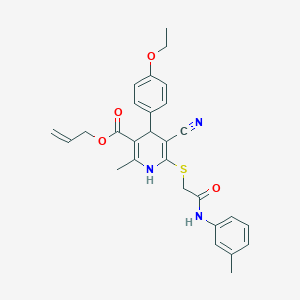 Allyl 5-cyano-4-(4-ethoxyphenyl)-2-methyl-6-((2-oxo-2-(m-tolylamino)ethyl)thio)-1,4-dihydropyridine-3-carboxylate