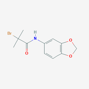 molecular formula C11H12BrNO3 B293237 N-(1,3-benzodioxol-5-yl)-2-bromo-2-methylpropanamide 