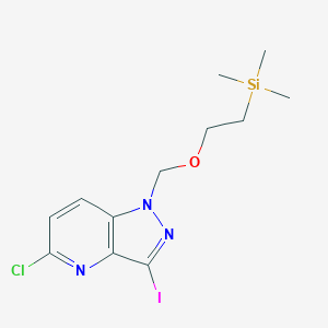 molecular formula C12H17ClIN3OSi B2932379 5-chloro-3-iodo-1-{[2-(trimethylsilyl)ethoxy]methyl}-1H-pyrazolo[4,3-b]pyridine CAS No. 2170597-67-6