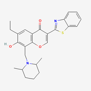 molecular formula C26H28N2O3S B2932381 3-(benzo[d]thiazol-2-yl)-8-((2,6-dimethylpiperidin-1-yl)methyl)-6-ethyl-7-hydroxy-4H-chromen-4-one CAS No. 637747-25-2