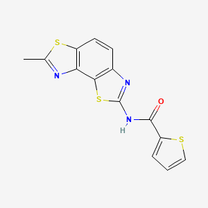 molecular formula C14H9N3OS3 B2932388 N-(7-甲基-[1,3]噻唑并[5,4-e][1,3]苯并噻唑-2-基)噻吩-2-甲酰胺 CAS No. 361171-21-3