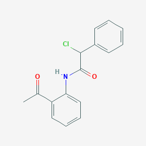 molecular formula C16H14ClNO2 B293239 N-(2-acetylphenyl)-2-chloro-2-phenylacetamide 