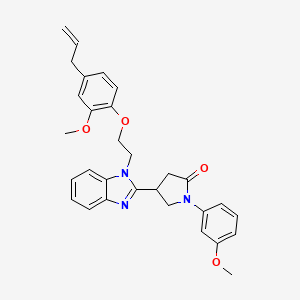 molecular formula C30H31N3O4 B2932394 4-(1-(2-(4-烯丙基-2-甲氧基苯氧基)乙基)-1H-苯并[d]咪唑-2-基)-1-(3-甲氧基苯基)吡咯烷-2-酮 CAS No. 890634-71-6