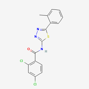 molecular formula C16H11Cl2N3OS B2932395 2,4-dichloro-N-[5-(2-methylphenyl)-1,3,4-thiadiazol-2-yl]benzamide CAS No. 391227-32-0