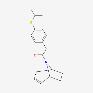 molecular formula C18H23NOS B2932396 1-((1R,5S)-8-氮杂双环[3.2.1]辛-2-烯-8-基)-2-(4-(异丙硫基)苯基)乙酮 CAS No. 1797286-31-7