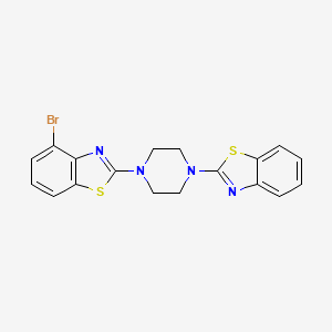 molecular formula C18H15BrN4S2 B2932399 2-(4-(Benzo[d]thiazol-2-yl)piperazin-1-yl)-4-bromobenzo[d]thiazole CAS No. 863000-89-9