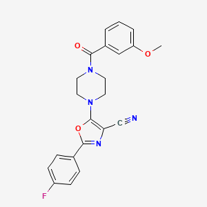 molecular formula C22H19FN4O3 B2932407 2-(4-Fluorophenyl)-5-(4-(3-methoxybenzoyl)piperazin-1-yl)oxazole-4-carbonitrile CAS No. 903852-52-8