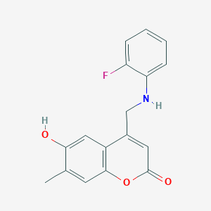 4-[(2-Fluoroanilino)methyl]-6-hydroxy-7-methylchromen-2-one