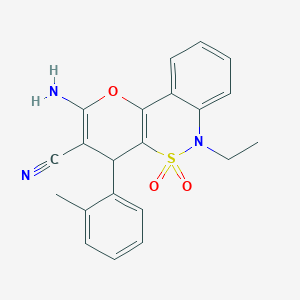 2-Amino-6-ethyl-4-(2-methylphenyl)-4,6-dihydropyrano[3,2-c][2,1]benzothiazine-3-carbonitrile 5,5-dioxide