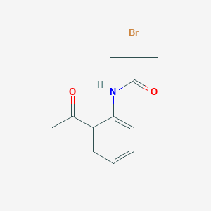 molecular formula C12H14BrNO2 B293242 N-(2-acetylphenyl)-2-bromo-2-methylpropanamide 