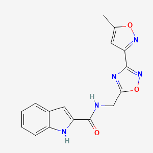 N-((3-(5-methylisoxazol-3-yl)-1,2,4-oxadiazol-5-yl)methyl)-1H-indole-2-carboxamide