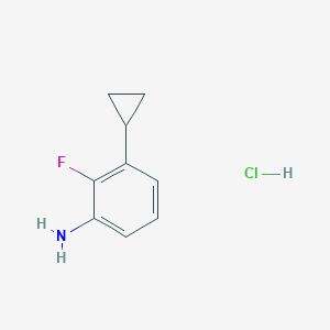 molecular formula C9H11ClFN B2932445 3-Cyclopropyl-2-fluoroaniline;hydrochloride CAS No. 2567497-89-4