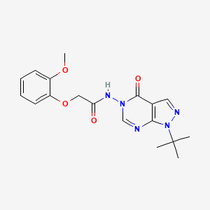 molecular formula C18H21N5O4 B2932446 N-(1-(tert-butyl)-4-oxo-1H-pyrazolo[3,4-d]pyrimidin-5(4H)-yl)-2-(2-methoxyphenoxy)acetamide CAS No. 899945-49-4