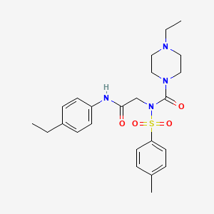 4-ethyl-N-(2-((4-ethylphenyl)amino)-2-oxoethyl)-N-tosylpiperazine-1-carboxamide