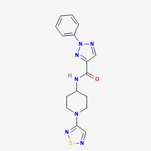 molecular formula C16H17N7OS B2932456 N-(1-(1,2,5-thiadiazol-3-yl)piperidin-4-yl)-2-phenyl-2H-1,2,3-triazole-4-carboxamide CAS No. 2034379-23-0