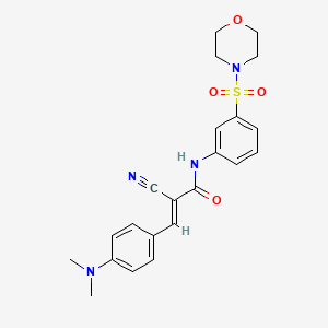 molecular formula C22H24N4O4S B2932457 (E)-2-氰基-3-[4-(二甲氨基)苯基]-N-(3-吗啉-4-基磺酰苯基)丙-2-烯酰胺 CAS No. 793676-53-6
