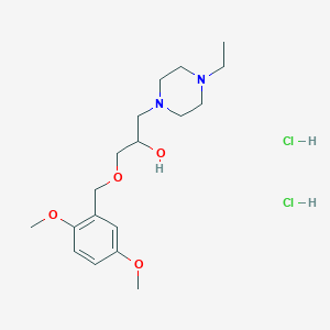 molecular formula C18H32Cl2N2O4 B2932463 1-((2,5-Dimethoxybenzyl)oxy)-3-(4-ethylpiperazin-1-yl)propan-2-ol dihydrochloride CAS No. 1185556-08-4