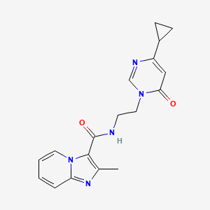 molecular formula C18H19N5O2 B2932470 N-(2-(4-环丙基-6-氧代嘧啶-1(6H)-基)乙基)-2-甲基咪唑并[1,2-a]吡啶-3-甲酰胺 CAS No. 2034590-26-4