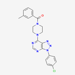 molecular formula C22H20ClN7O B2932481 (4-(3-(4-chlorophenyl)-3H-[1,2,3]triazolo[4,5-d]pyrimidin-7-yl)piperazin-1-yl)(m-tolyl)methanone CAS No. 923514-80-1