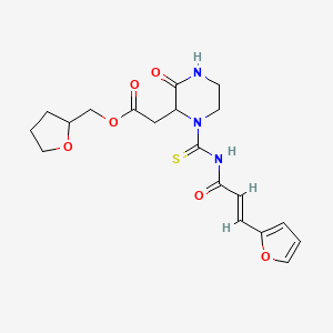 (E)-(tetrahydrofuran-2-yl)methyl 2-(1-((3-(furan-2-yl)acryloyl)carbamothioyl)-3-oxopiperazin-2-yl)acetate