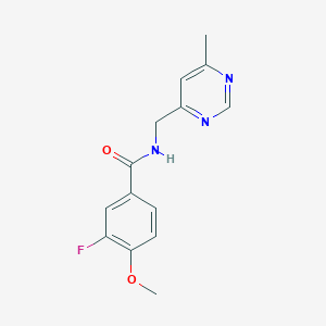 molecular formula C14H14FN3O2 B2932498 3-fluoro-4-methoxy-N-((6-methylpyrimidin-4-yl)methyl)benzamide CAS No. 2189498-41-5