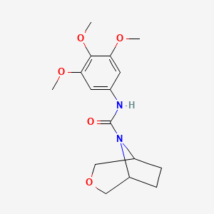 molecular formula C16H22N2O5 B2932499 (1R,5S)-N-(3,4,5-trimethoxyphenyl)-3-oxa-8-azabicyclo[3.2.1]octane-8-carboxamide CAS No. 1396872-92-6