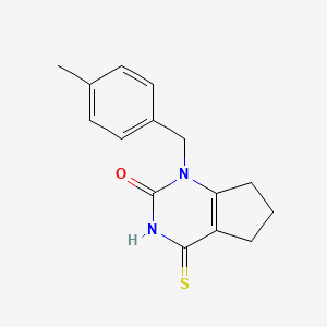 molecular formula C15H16N2OS B2932501 1-(4-methylbenzyl)-4-thioxo-3,4,6,7-tetrahydro-1H-cyclopenta[d]pyrimidin-2(5H)-one CAS No. 920158-53-8