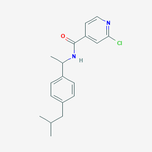 molecular formula C18H21ClN2O B2932509 2-chloro-N-{1-[4-(2-methylpropyl)phenyl]ethyl}pyridine-4-carboxamide CAS No. 949994-53-0