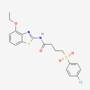 molecular formula C19H19ClN2O4S2 B2932517 4-((4-chlorophenyl)sulfonyl)-N-(4-ethoxybenzo[d]thiazol-2-yl)butanamide CAS No. 941907-46-6