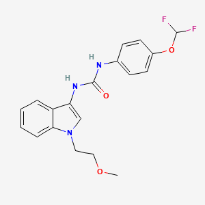 molecular formula C19H19F2N3O3 B2932521 1-(4-(二氟甲氧基)苯基)-3-(1-(2-甲氧基乙基)-1H-吲哚-3-基)脲 CAS No. 922992-42-5