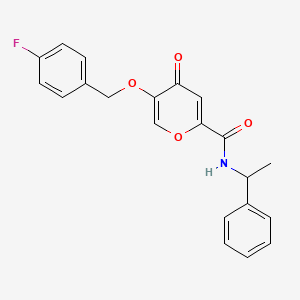 molecular formula C21H18FNO4 B2932523 5-((4-氟苄基)氧基)-4-氧代-N-(1-苯乙基)-4H-吡喃-2-甲酰胺 CAS No. 1021024-30-5