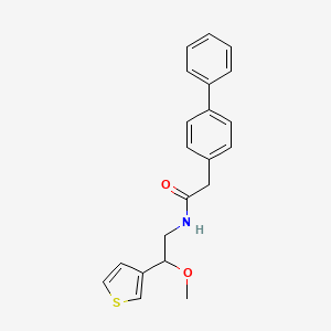 molecular formula C21H21NO2S B2932524 2-([1,1'-biphenyl]-4-yl)-N-(2-methoxy-2-(thiophen-3-yl)ethyl)acetamide CAS No. 1448076-40-1