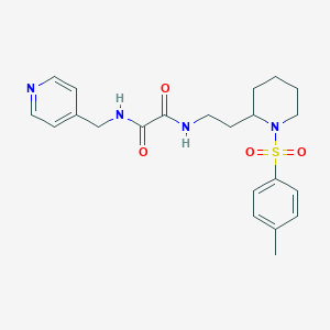 molecular formula C22H28N4O4S B2932530 N1-(吡啶-4-基甲基)-N2-(2-(1-甲苯磺酰哌啶-2-基)乙基)草酰胺 CAS No. 898450-40-3