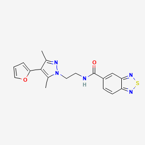 N-(2-(4-(furan-2-yl)-3,5-dimethyl-1H-pyrazol-1-yl)ethyl)benzo[c][1,2,5]thiadiazole-5-carboxamide