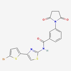 N-[4-(5-bromothiophen-2-yl)-1,3-thiazol-2-yl]-3-(2,5-dioxopyrrolidin-1-yl)benzamide