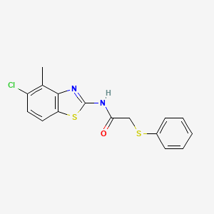 molecular formula C16H13ClN2OS2 B2932539 N-(5-chloro-4-methylbenzo[d]thiazol-2-yl)-2-(phenylthio)acetamide CAS No. 895488-60-5