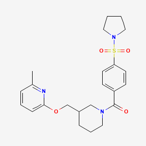 [3-[(6-Methylpyridin-2-yl)oxymethyl]piperidin-1-yl]-(4-pyrrolidin-1-ylsulfonylphenyl)methanone