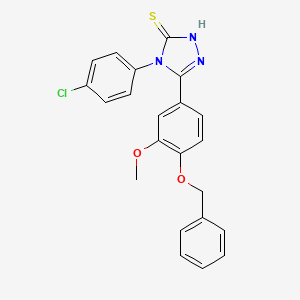 B2932543 3-(4-Benzyloxy-3-methoxyphenyl)-4-(4-chlorophenyl)-1,2,4-triazoline-5-thione, 95% CAS No. 1797713-62-2