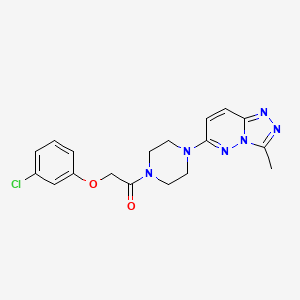 molecular formula C18H19ClN6O2 B2932558 2-(3-氯苯氧基)-1-(4-(3-甲基-[1,2,4]三唑并[4,3-b]嘧啶-6-基)哌嗪-1-基)乙酮 CAS No. 1060208-84-5