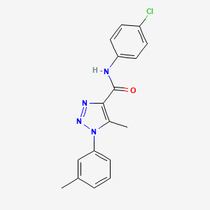 molecular formula C17H15ClN4O B2932559 N-(4-chlorophenyl)-5-methyl-1-(3-methylphenyl)-1H-1,2,3-triazole-4-carboxamide CAS No. 866845-59-2