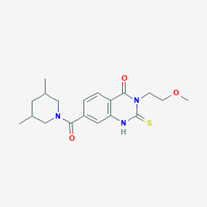 molecular formula C19H25N3O3S B2932562 7-(3,5-dimethylpiperidine-1-carbonyl)-3-(2-methoxyethyl)-2-sulfanylidene-1H-quinazolin-4-one CAS No. 451466-04-9