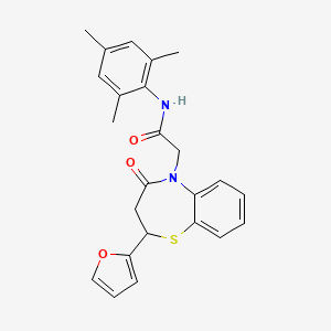 molecular formula C24H24N2O3S B2932575 2-(2-(呋喃-2-基)-4-氧代-3,4-二氢苯并[b][1,4]噻氮杂卓-5(2H)-基)-N-间甲苯酰乙酰胺 CAS No. 863004-83-5