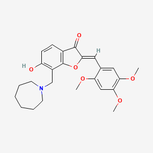 molecular formula C25H29NO6 B2932581 (Z)-7-(azepan-1-ylmethyl)-6-hydroxy-2-(2,4,5-trimethoxybenzylidene)benzofuran-3(2H)-one CAS No. 859661-84-0