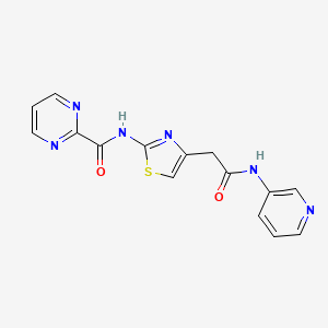 molecular formula C15H12N6O2S B2932587 N-(4-(2-oxo-2-(pyridin-3-ylamino)ethyl)thiazol-2-yl)pyrimidine-2-carboxamide CAS No. 1286709-68-9