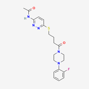 N-(6-((4-(4-(2-fluorophenyl)piperazin-1-yl)-4-oxobutyl)thio)pyridazin-3-yl)acetamide
