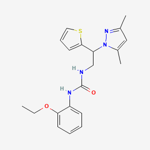 molecular formula C20H24N4O2S B2932593 1-(2-(3,5-dimethyl-1H-pyrazol-1-yl)-2-(thiophen-2-yl)ethyl)-3-(2-ethoxyphenyl)urea CAS No. 2191404-78-9