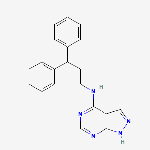 molecular formula C20H19N5 B2932596 N-(3,3-diphenylpropyl)-1H-pyrazolo[3,4-d]pyrimidin-4-amine CAS No. 1021206-77-8