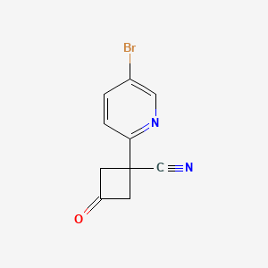 molecular formula C10H7BrN2O B2932597 1-(5-Bromopyridin-2-yl)-3-oxocyclobutane-1-carbonitrile CAS No. 2228201-31-6