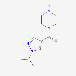 molecular formula C11H18N4O B2932600 Piperazin-1-yl-(1-propan-2-ylpyrazol-4-yl)methanone CAS No. 1780427-89-5