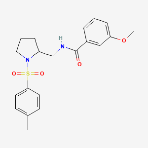 molecular formula C20H24N2O4S B2932610 3-methoxy-N-((1-tosylpyrrolidin-2-yl)methyl)benzamide CAS No. 887862-23-9